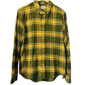Huckberry Flint and Tinder Green Plaid Button Down Shirt M Gorpcore Western